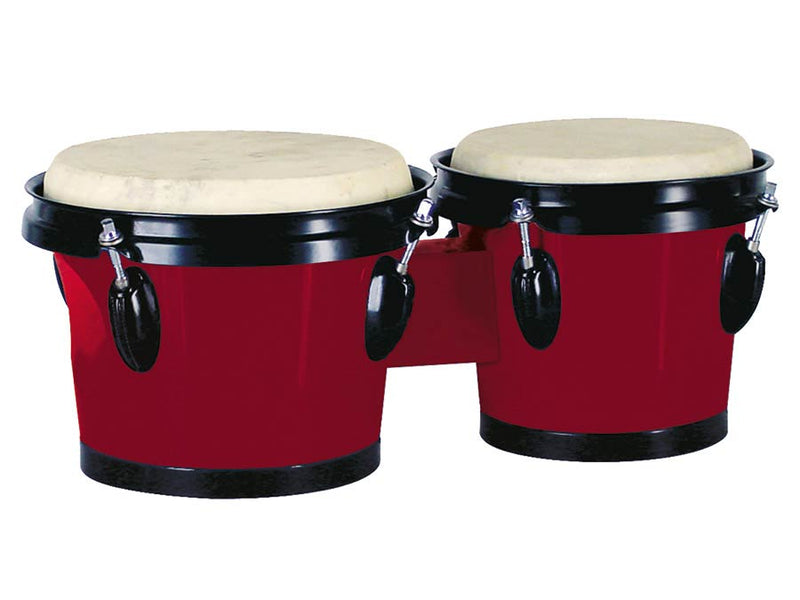 Hayman BG-402-RD bongo, hardhout, 6,5"+7,5", rood, natuurvel, zwarte hardware