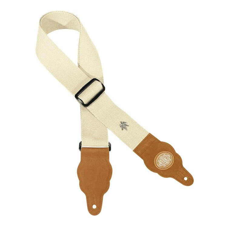 Gaucho GST-100-NT gitaarriem, hennep, naturel, met bruine suede eindstukken