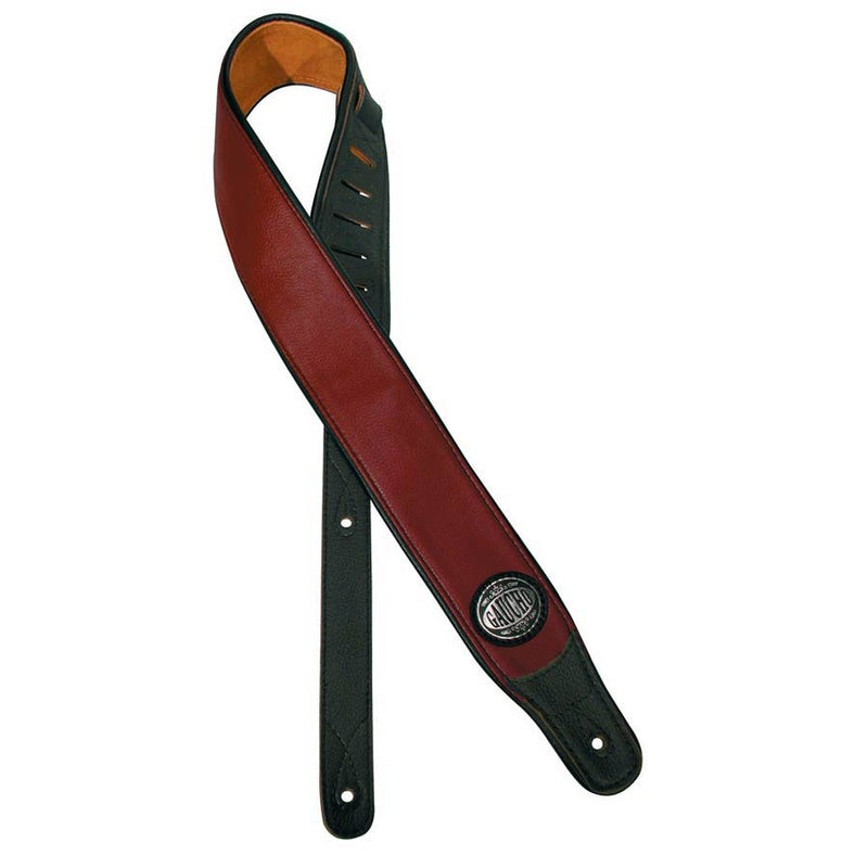 Gaucho GST-400-RD guitar strap, black back, red