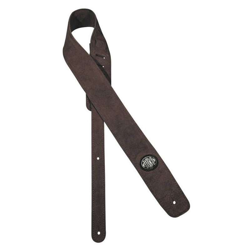Gaucho GST-610-DBR guitar strap, dark brown suede top, dark brown suede back