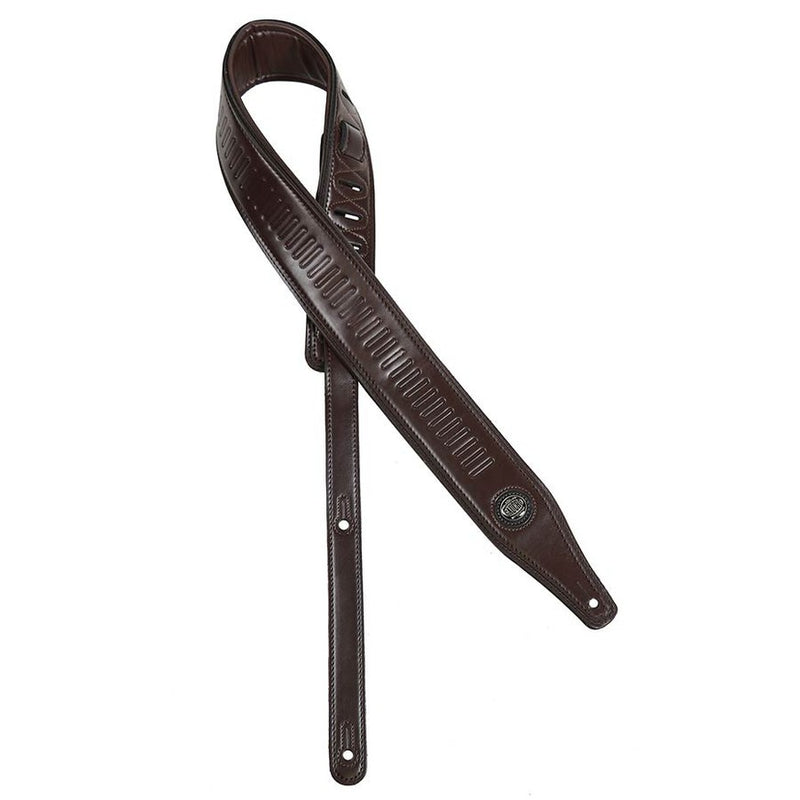 Gaucho GST-643-DBR guitar strap, faux leather, dark brown