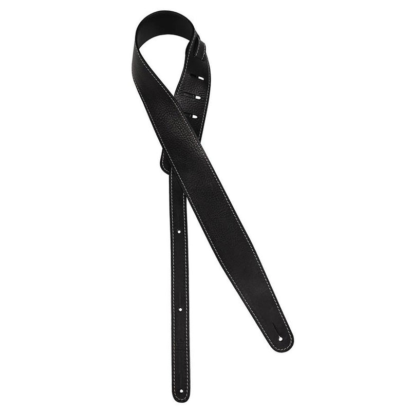 Gaucho GST-951-BK guitar strap, top quality European leather, 5,5 cm. wide, black, made in Italy