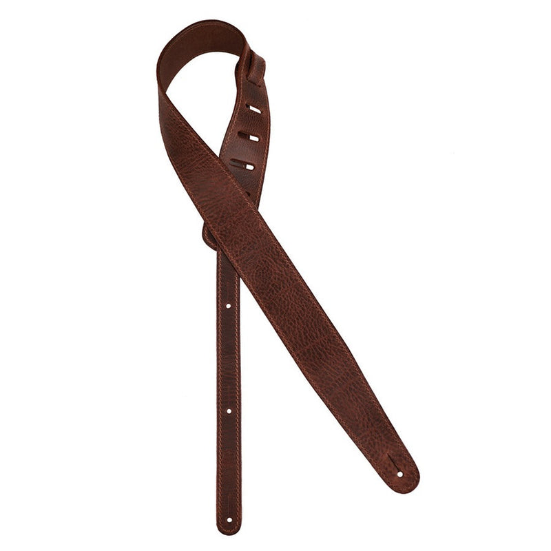 Gaucho GST-951-DBR guitar strap, top quality European leather, 5,5 cm. wide, dark brown, made in Italy