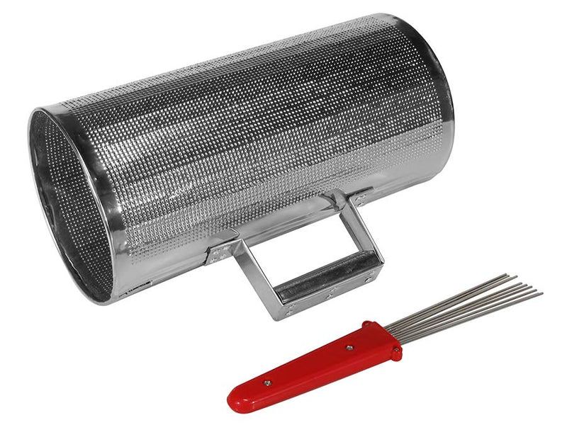 Hayman SGS-612 guira shaker, staal, 6" x 12", met brush