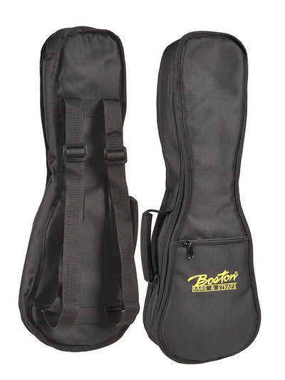 Boston UK-10 gigbag voor sopraanukelele. 10 mm. gevoerd nylon. zwart