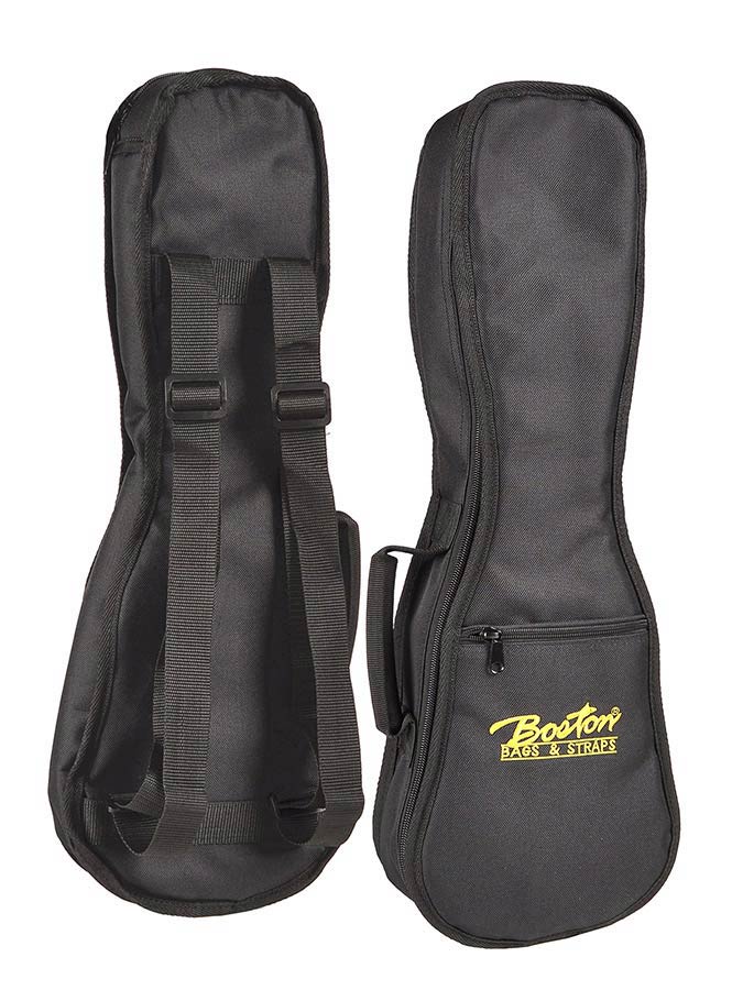 Boston UK-10 gigbag voor sopraanukelele. 10 mm. gevoerd nylon. zwart
