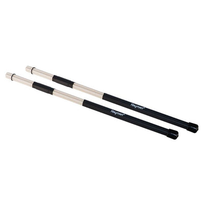 Hayman RS-07-W drumrods, houten, zwart handvat, 7 staven, paar, lengte 400 mm, diameter bol 15 mm.