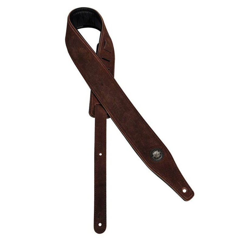 Gaucho GST-662-DBR guitar strap, top quality suede, dark brown