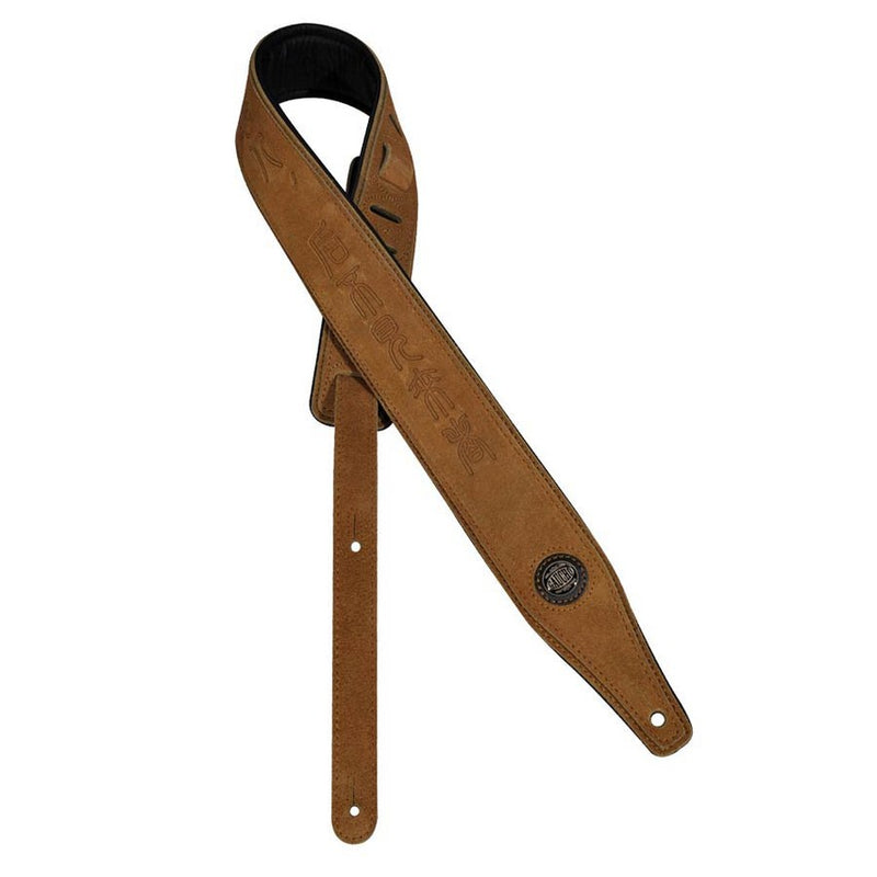Gaucho GST-662-LBR guitar strap, top quality suede, light brown