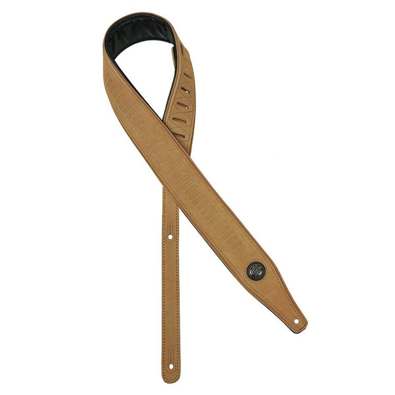 Gaucho GST-663-LBR guitar strap, top quality suede, light brown