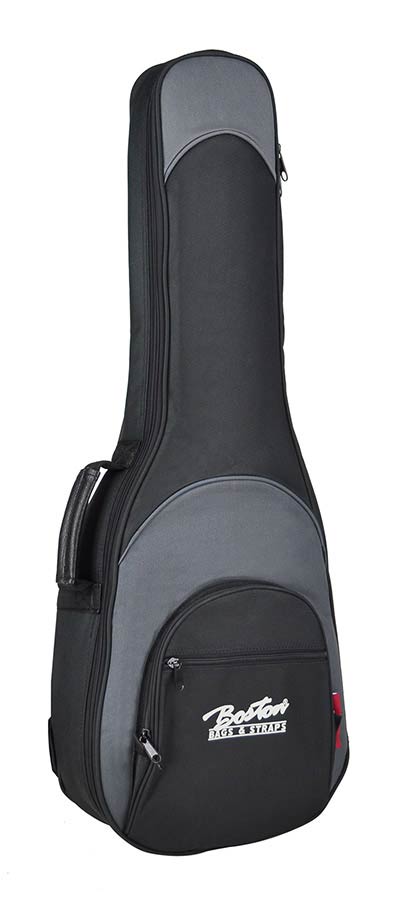 Boston UKC-25-BG gigbag voor concertukelele. 25mm. voering. zwart en grijs. diverse accessoiresvakken