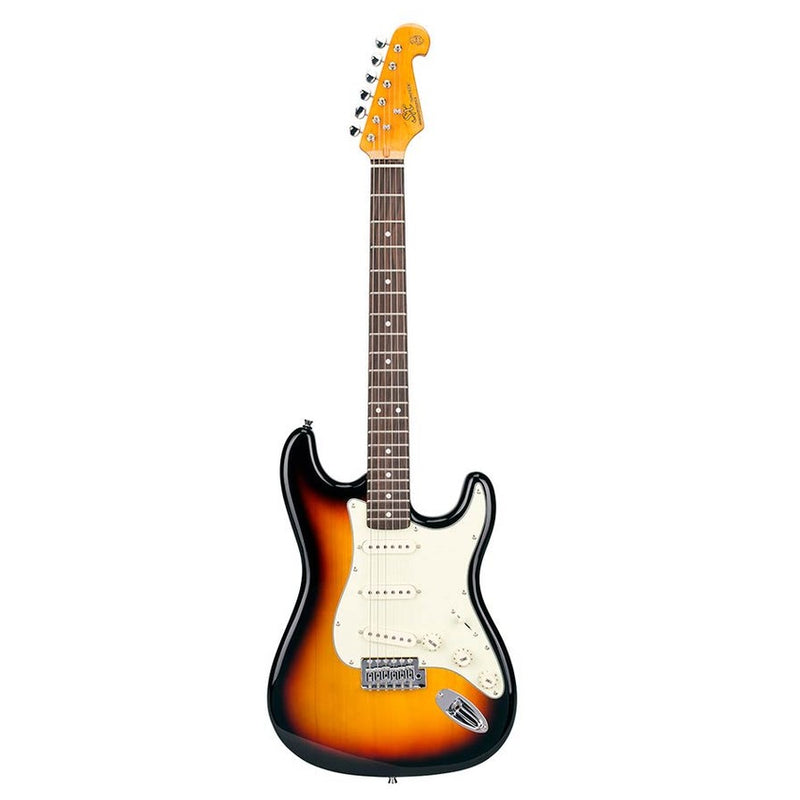 SX SST62-3TS electric guitar 62 vintage style, 3 single coil pickups , vintage tremolo, sunburst, incl. gig bag