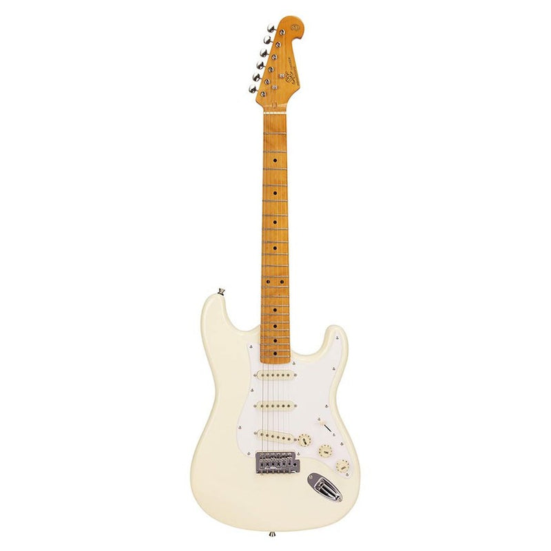 SX SST57-VWH electric guitar 57 vintage style, 3 single coil pickups, vintage trem, vint. white, gig bag