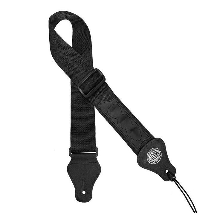 Gaucho GST-55-BK guitar strap, with 3 pick holders, black nylon