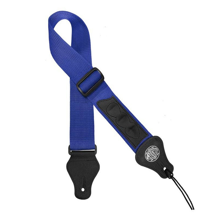 Gaucho GST-55-CU guitar strap, with 3 pick holders, cobalt blue nylon