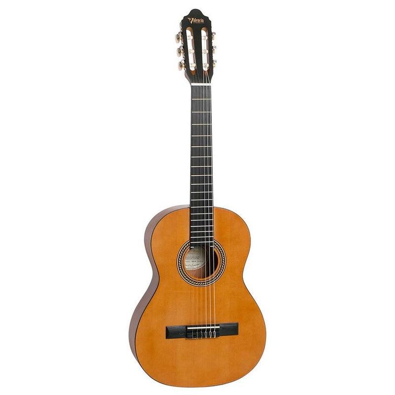 Valencia VC203L klassieke gitaar 3/4 linkshandig. sitka sparren top. nato zij- & achterblad. satin finish antiek