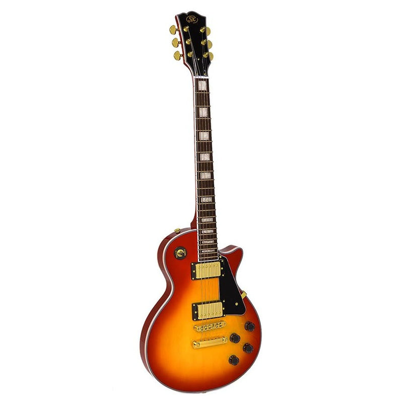 SX EH3-CS LP Custom style electric guitar, mahagony body, plain maple top, set neck, cherry sunburst