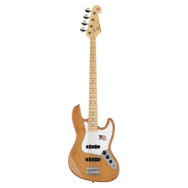 SX SJB/ALD/NA J-style electric bass guitar, American alder, natural