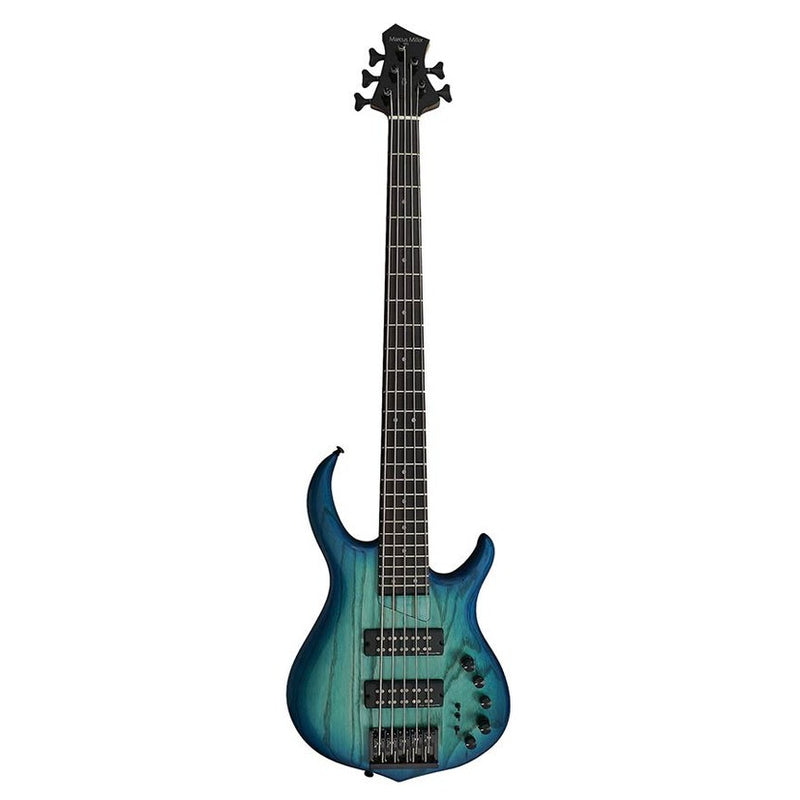 Sire M5+ S5/TBL swamp ash 5-string active bass guitar transparent blue