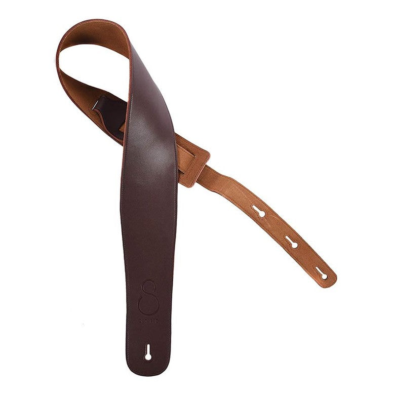 Sire SWS1/BR premium leather bass guitar strap 90mm wide, brown