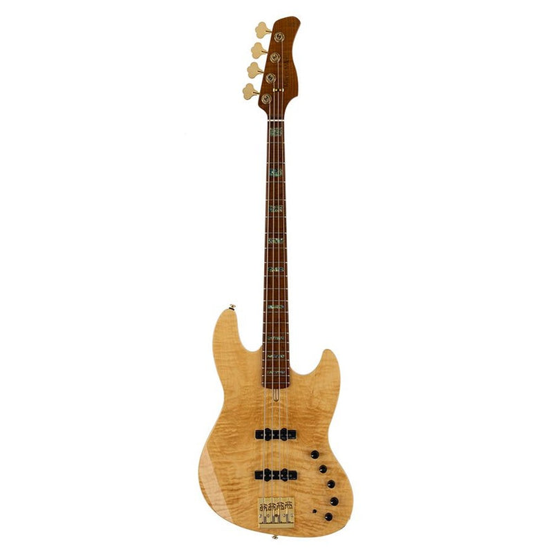 Sire V10 DX4/NT swamp ash + flamed maple 4-string active bass guitar natural, with hardcase