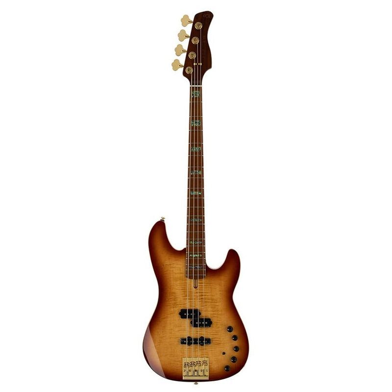 Sire P10 DX4/TS swamp ash + flamed maple 4-string active bass guitar tobacco sunburst, with hardcase