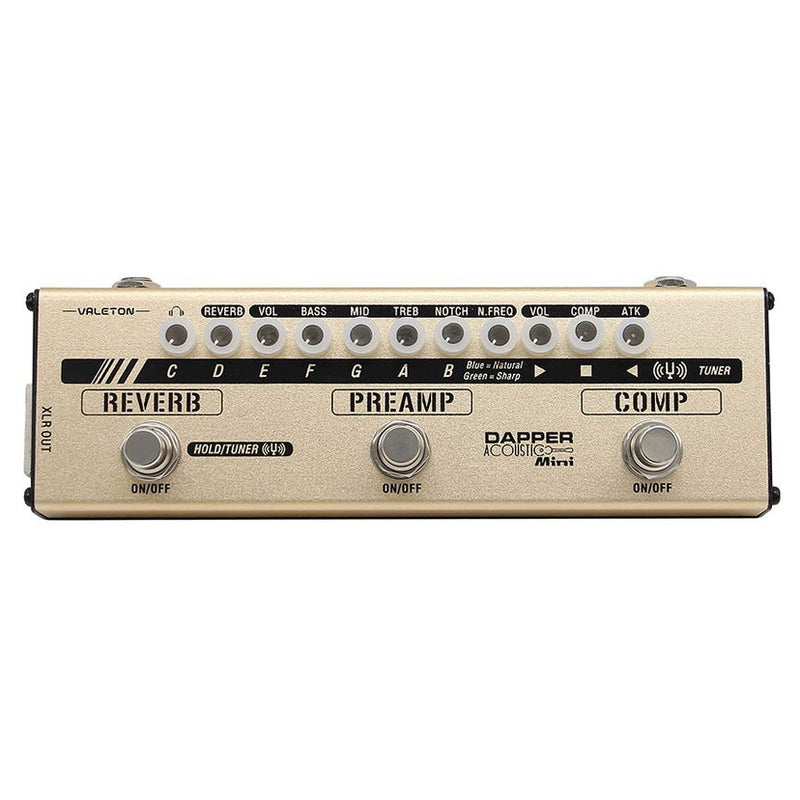 Valeton MES-4 effect strip DAPPER ACOUSTIC MINI with tuner + compressor + preamp + reverb, with cab simulation