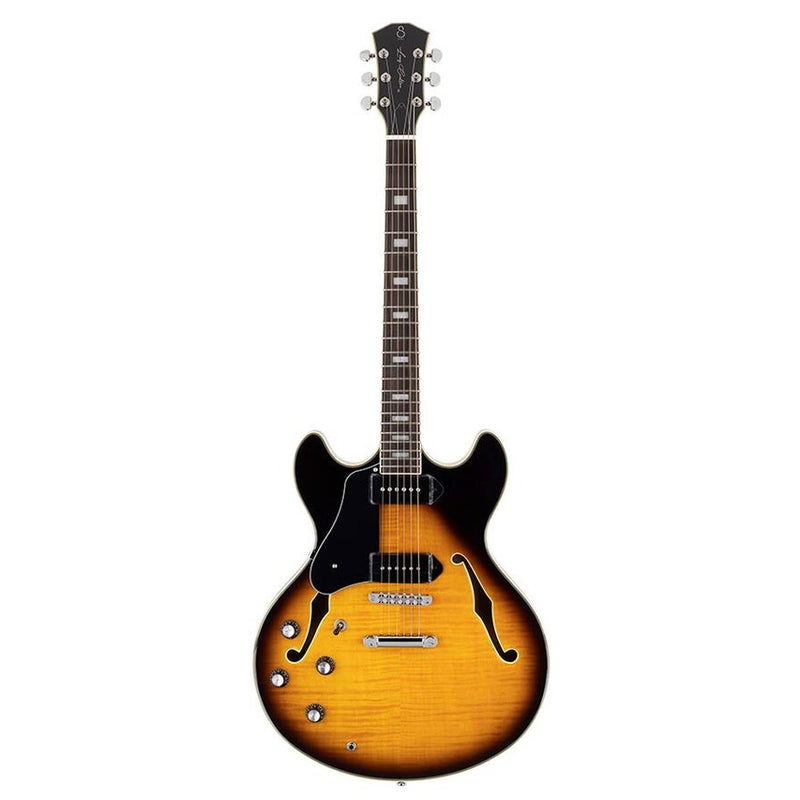 Sire H7VL/VS lefty electric guitar archtop with P90s vintage sunburst