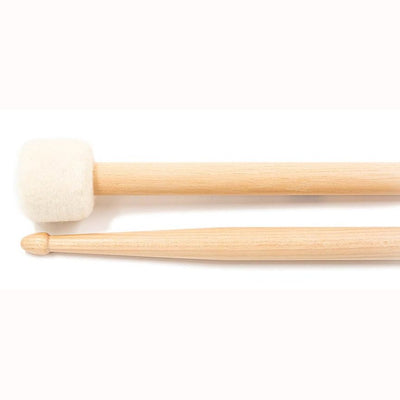 Wincent W-DS maple drumstok/mallet DUALSOFT met 35mm zacht vilten bal en 5A handvat