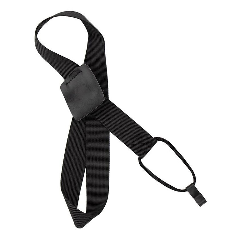 Gaucho GST-30-BK classic guitar strap, with soundhole hook, black nylon, 30 mm. wide