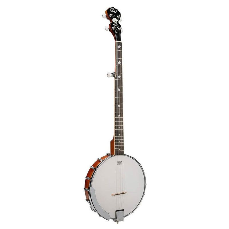 SX BJ305TK 5 string open back banjo, natural satin, with bag, strap, picks and tuner