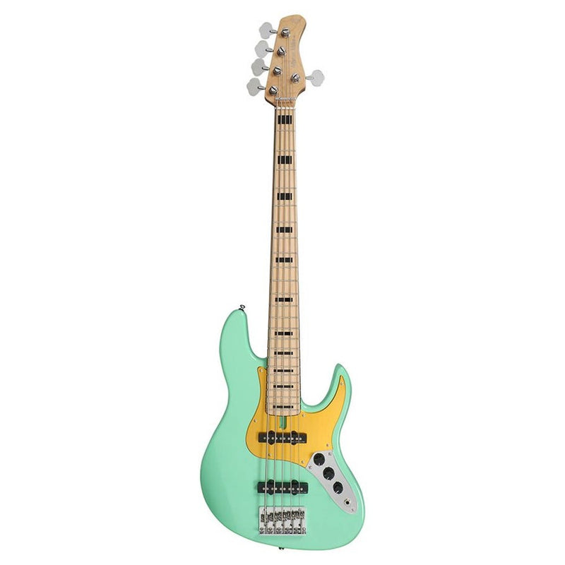 Sire V5.24 A5/MLG alder 24 fret 5-string passive bass guitar tobacco mild green