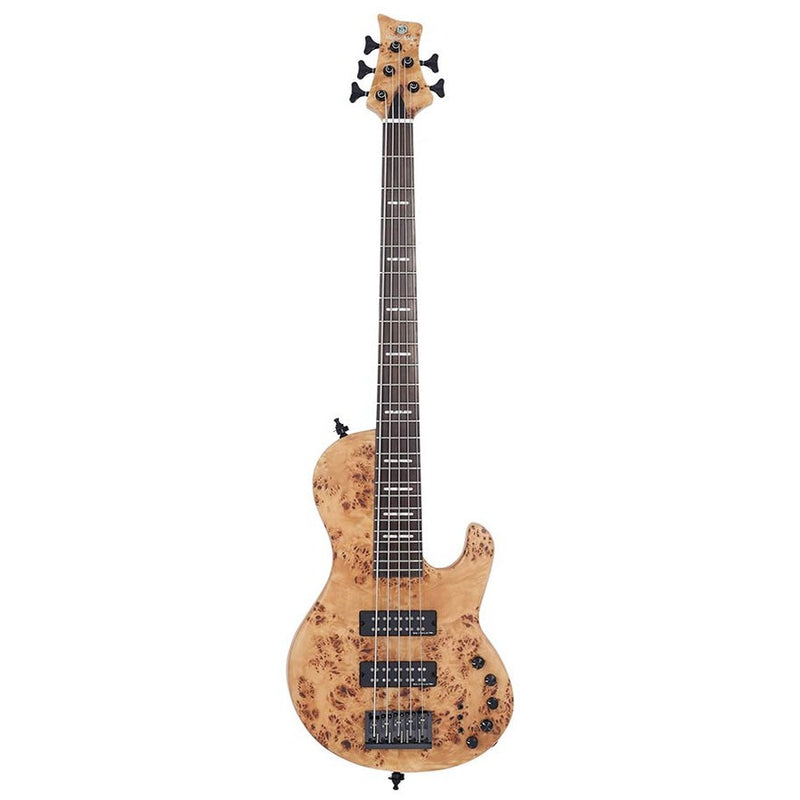 Sire F10 5/NTS swamp ash + poplar burl 5-string active bass guitar, natural satin, with hardcase