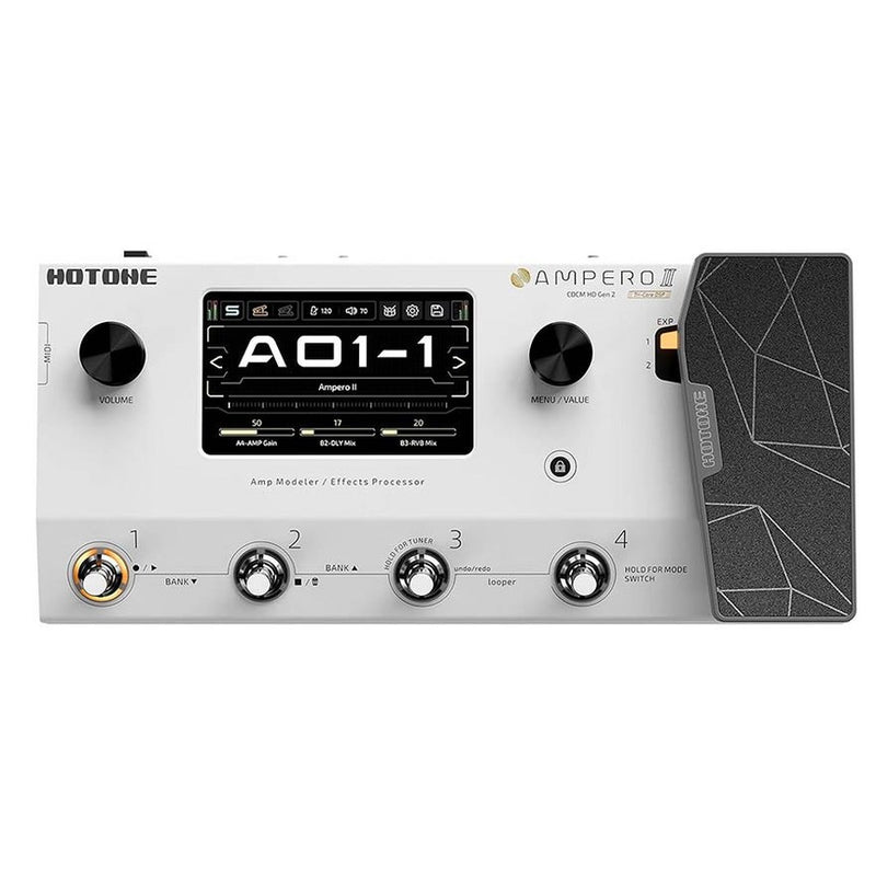 HoTone MP-350 amp modeler and effects processor AMPERO II, with 18V PSU
