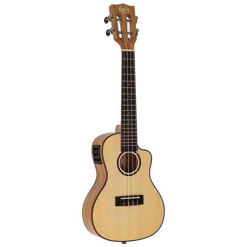 Korala UKC-830-CE concert ukulele, solid spruce, spalted maple back and sides, with cutaway and pickup