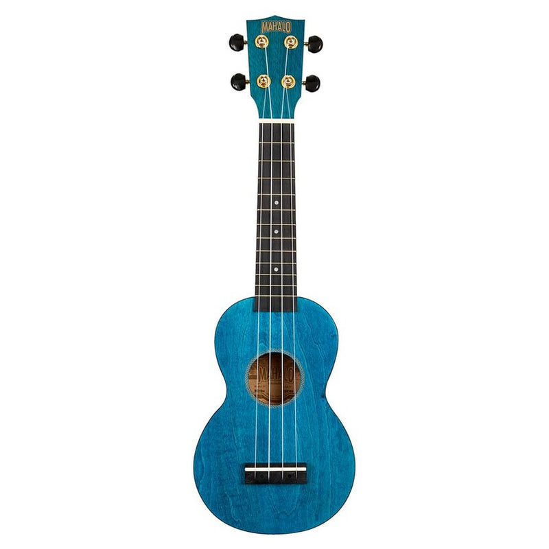 Mahalo MS1TBU soprano ukulele, transparent blue, with bag