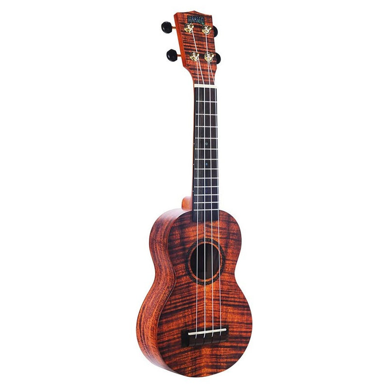 Mahalo MA1KA soprano ukulele flame koa, linden body, mahogany neck, amara ebony fretboard, matt photo finish+bag
