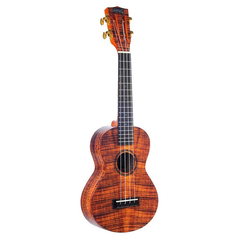 Mahalo MA2KA concert ukelele flame koa, linden body, mahogany neck, amara ebony fretboard, matt photo finish+bag