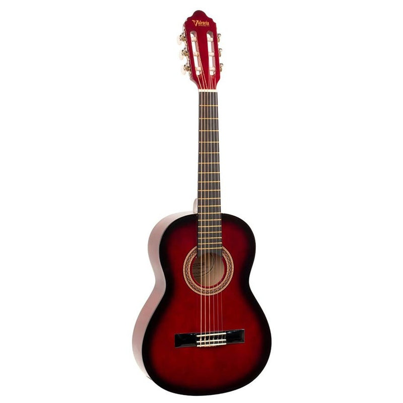 Valencia VC102RDS klassieke gitaar 1/2. linden body. esdoorn fb. hoogglans finish. sunburst rood