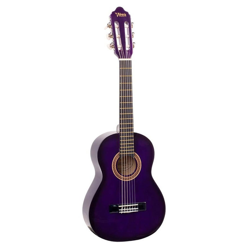 Valencia VC101PPS klassieke gitaar 1/4. linden body. esdoorn fb. hoogglans finish. sunburst paars