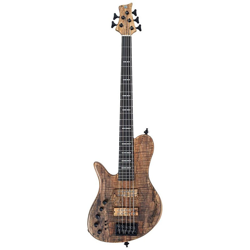 Sire F10Dx 5L/NTS lefty swamp ash + spalted maple top 5-string active bass guitar, natural satin, with hardcase
