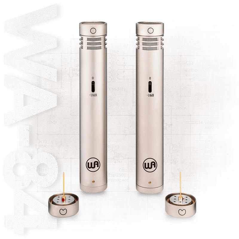 Warm Audio WA-84 C-N pencil mic Small Diaphragm Condenser Microphone, Nickel