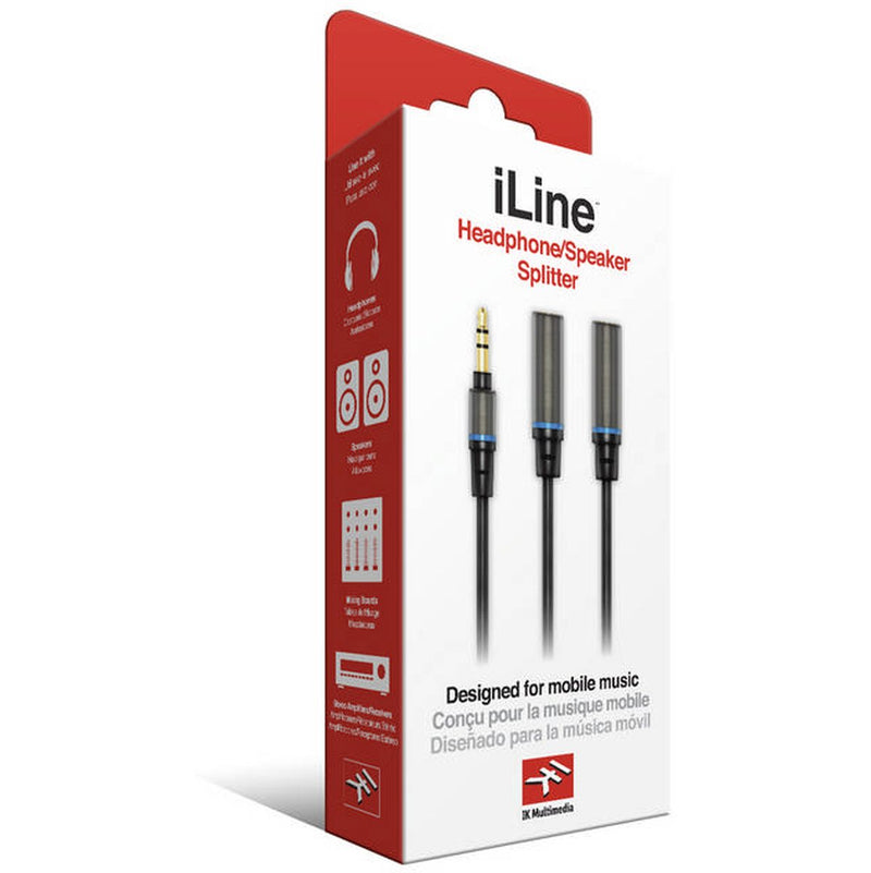 IK-Multimedia iLine - Headphone Stereo Splitter Individuele kabel; Hoofdtelefoon/Luidspreker Stereo Splitter