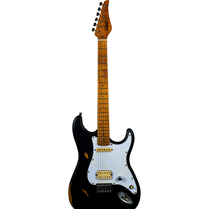 Jet Guitars JS-800 RLC S-stijl Zwart 'relic'