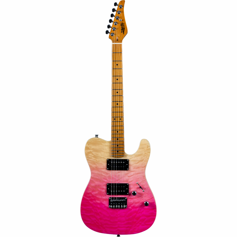 Jet Guitars JT-450 QTPK T-stijl HH transp. roze