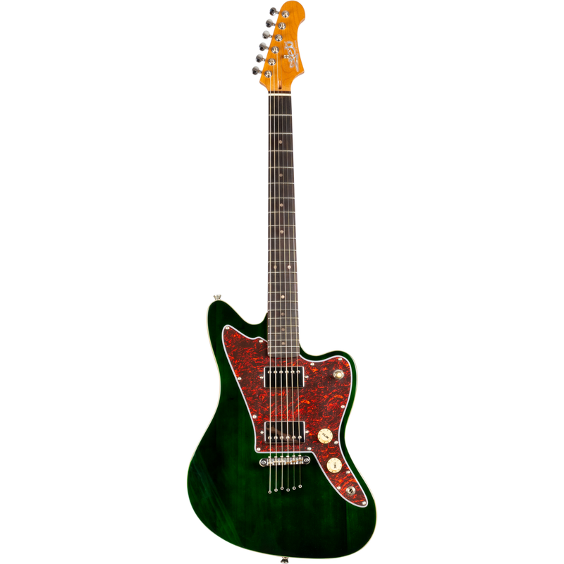 Jet Guitars JJ-350 GR R J-stijl HH Groen, Rozenw. FB