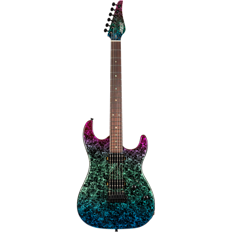 Jet Guitars JS-50 Art S-stijl HH Kunst Blauw, Rozew. FB