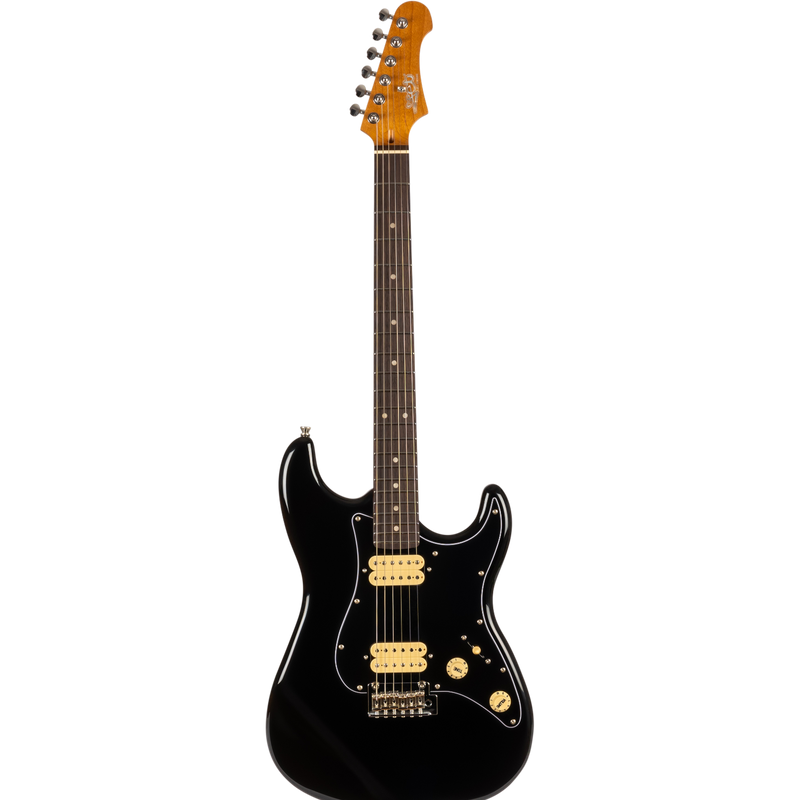 Jet Guitars JS-400 BKR H S-stijl HH Zwart, Rozew. FB