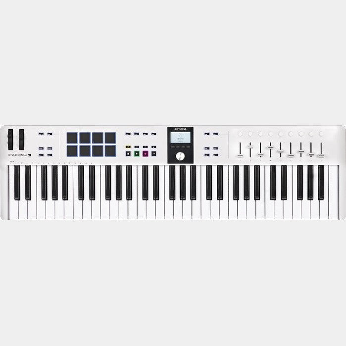 Arturia KeyLab Essential mk3 61 White Universele 61-toetsen Midi Controller-toetsenbord in Witte Editie