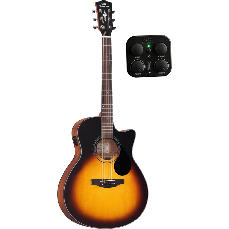 KEPMA GUITARS PLYTONE SERIES - EACE+ K10 GRAND AUDITORIUM SUNBURST electro-acoustic guitar